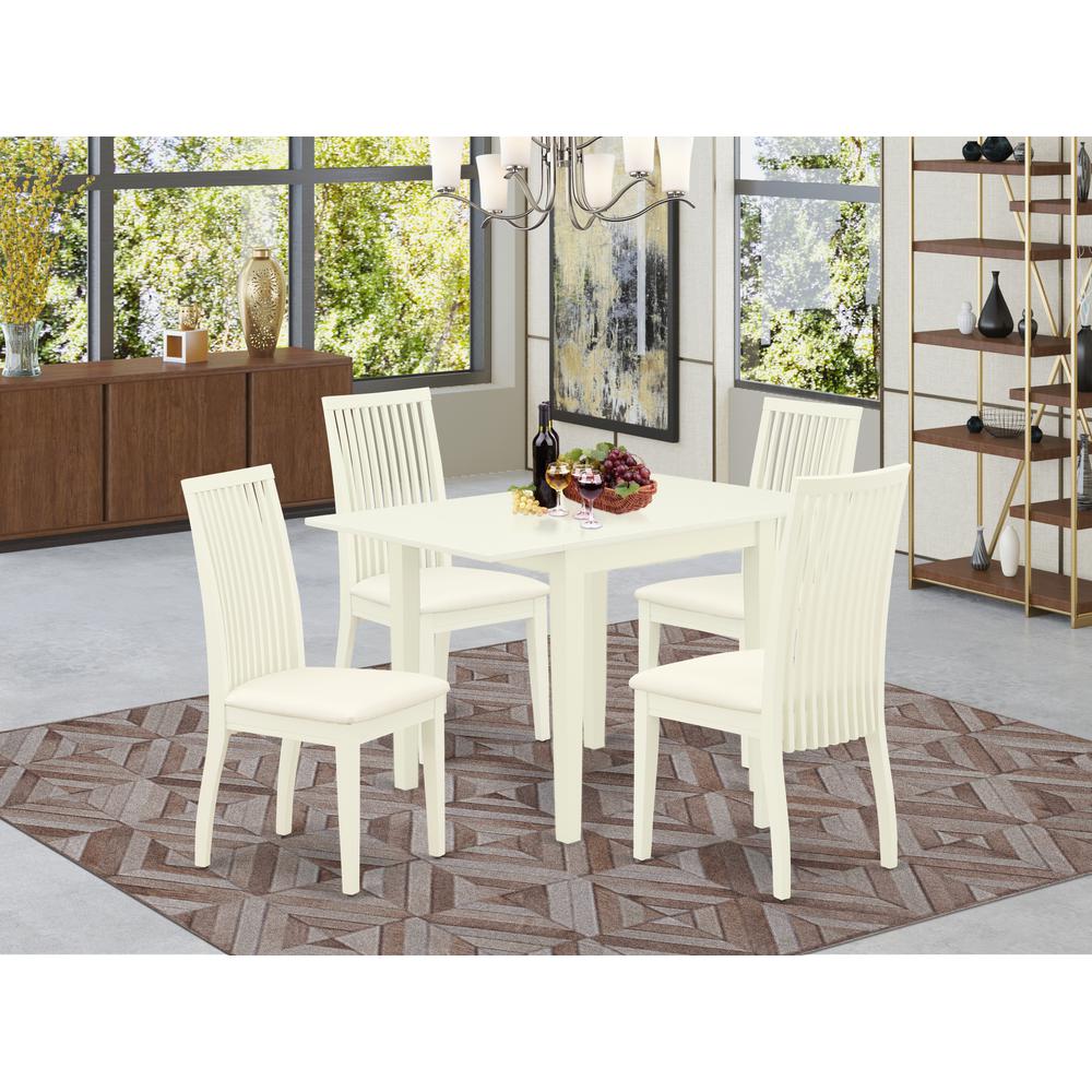 Dining Room Set Linen White, NDIP5-LWH-C