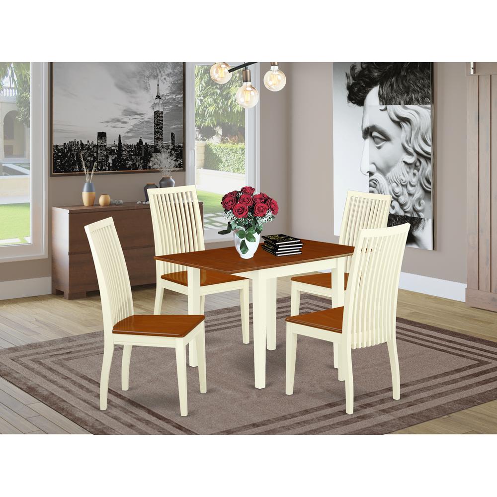 Dining Room Set Buttermilk & Cherry, NDIP5-WHI-W