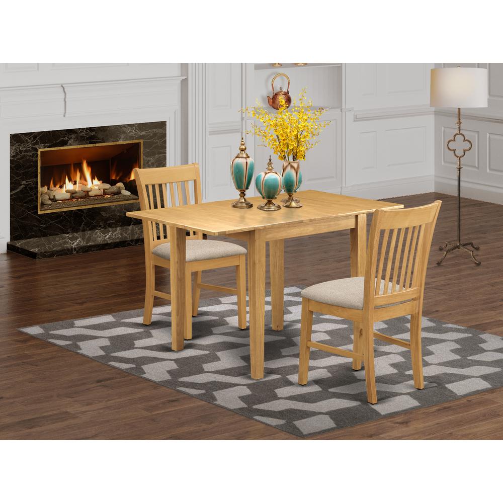 Dining Room Set Oak, NDNO3-OAK-C