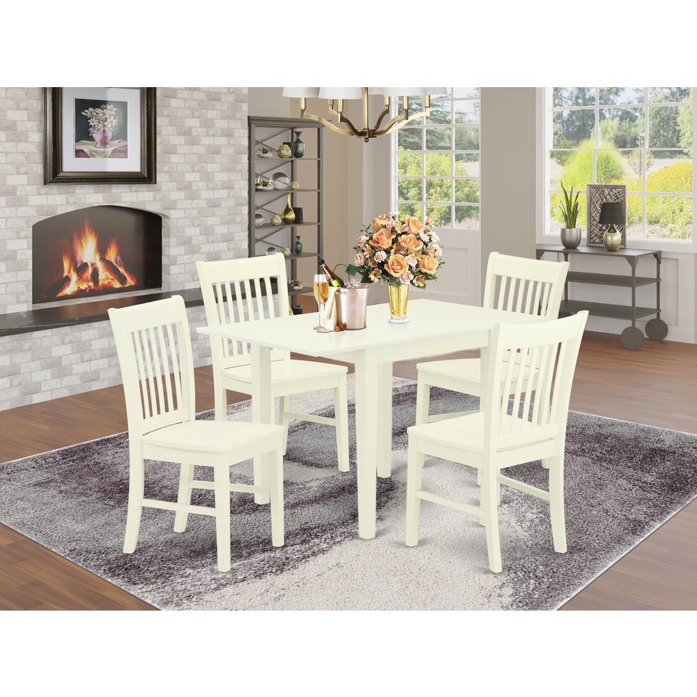 Dining Room Set Linen White, NDNO5-LWH-W