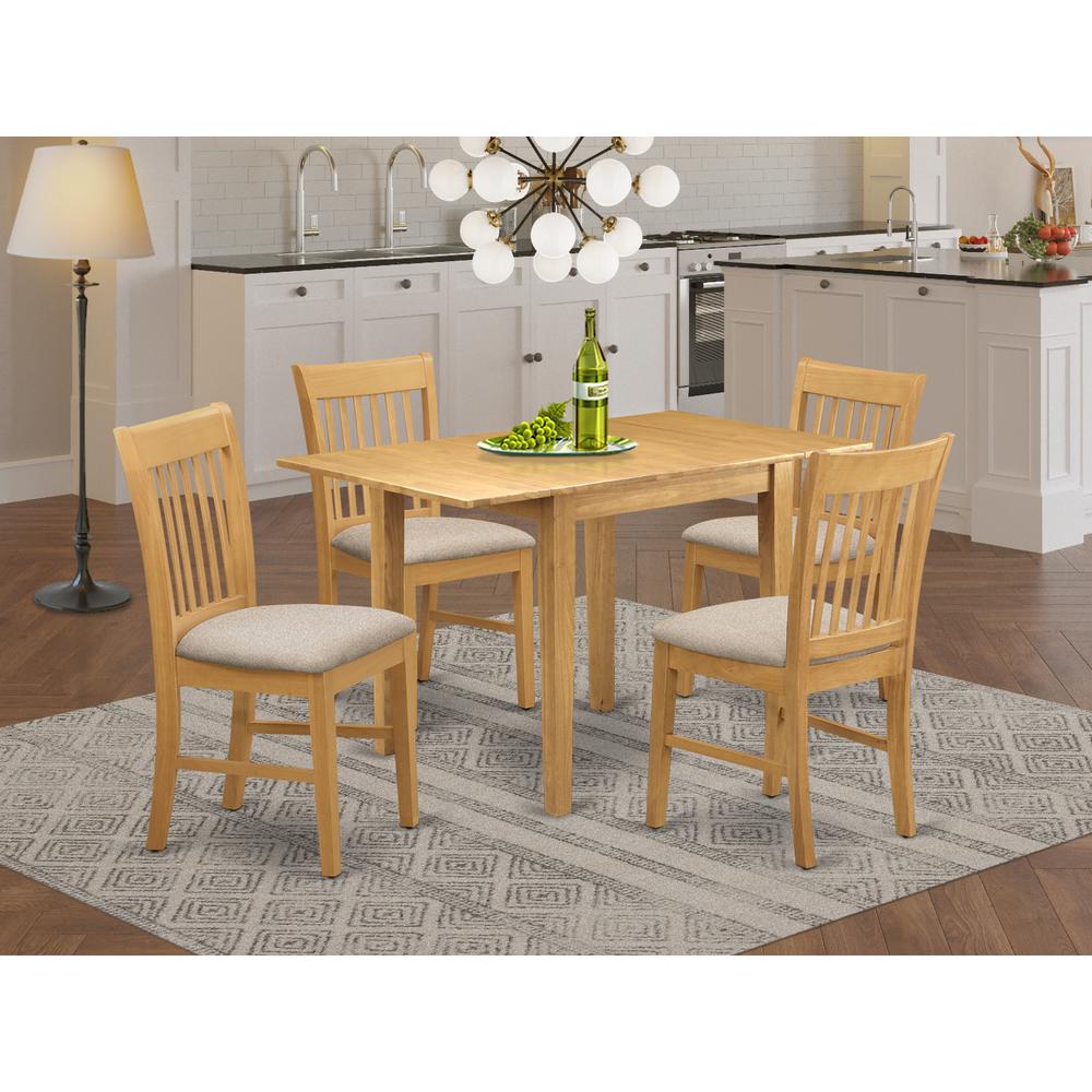Dining Room Set Oak, NDNO5-OAK-C
