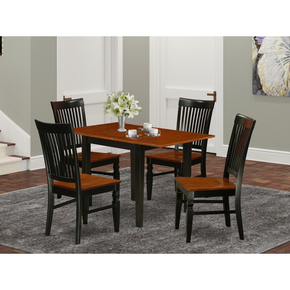 Dining Room Set Black & Cherry, NDWE5-BCH-W