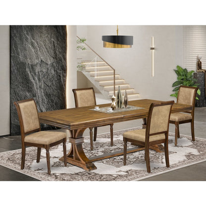 5 piece Dining Table Set of a Kitchen Table and 4 Dark Grey Dining Room Chairs