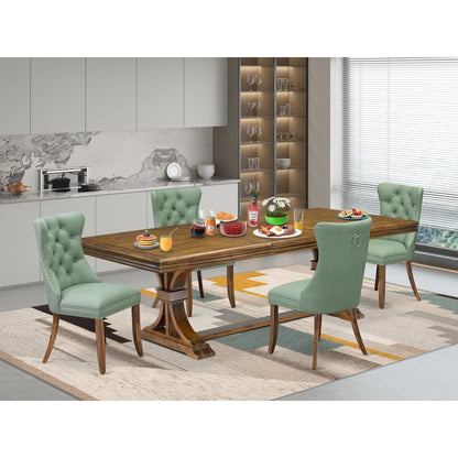 5 piece Kitchen Table Set includes a Dining Table and 4 Modern Dining Chairs