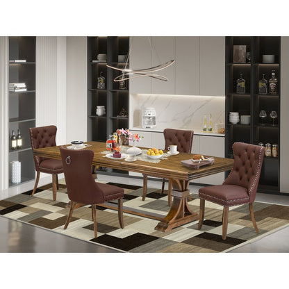 5 Pieces Dining Table Set Contains a Rectangle Table and 4 Chairs