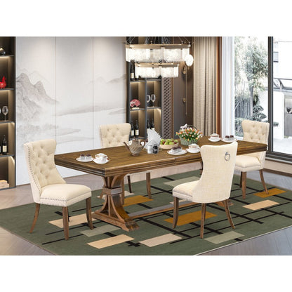 5 Pieces Modern Dining Set a Rectangle Kitchen Table and 4 Dining Chairs
