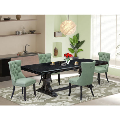 5 Pieces Modern Dining Set a Rectangle Kitchen Table and 4 Dining Chairs