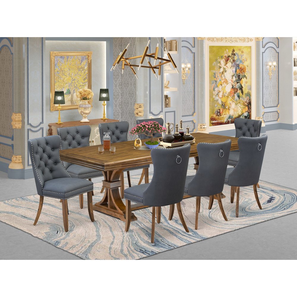 9 piece Dining Table Set includes a Kitchen Table and 8 Dining room Chairs