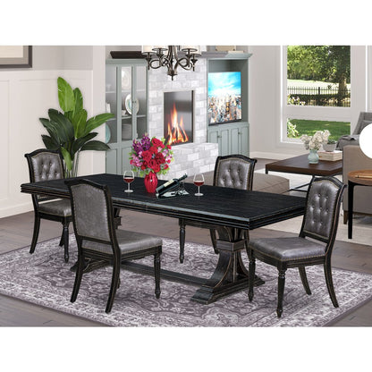 5 piece Modern Dining Set of a Dining Table and 4 Mid Century Chairs