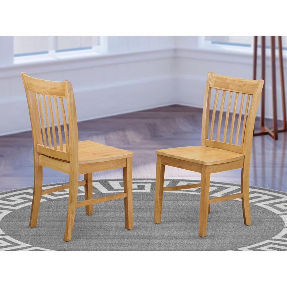 Norfolk  Dining  chair  with  Wood  Seat    -Oak  Finish.,  Set  of  2