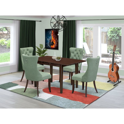 5 Piece Dining Set Consists of a Rectangle Wooden Table with Butterfly Leaf