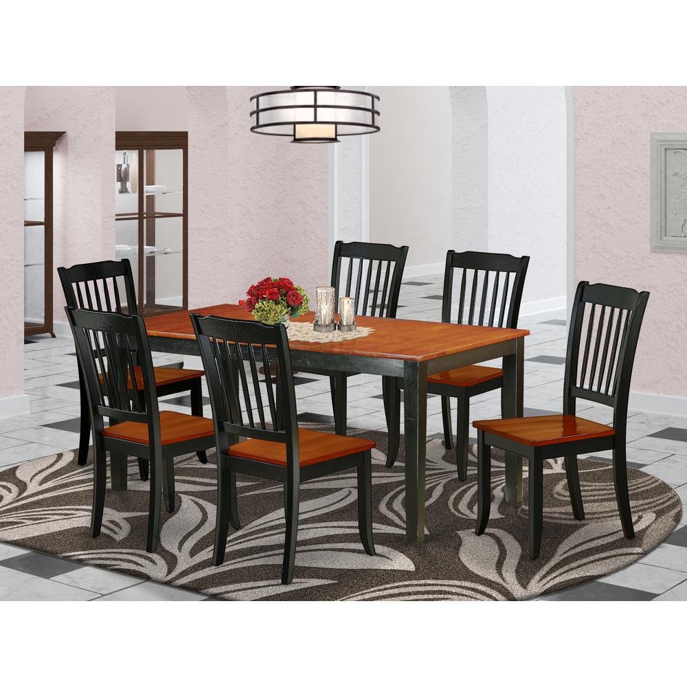 Dining Room Set Black & Cherry, NIDA7-BCH-W