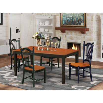 Dining Room Set Black & Cherry, NIDO5-BCH-W