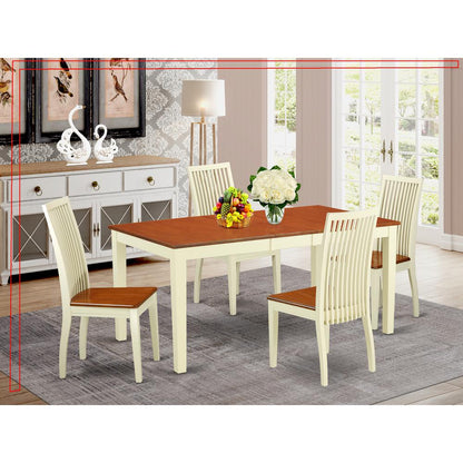 Dining Room Set Buttermilk & Cherry, NIIP5-BMK-W