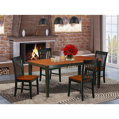 Dining Room Set Black & Cherry, NINO5-BCH-W