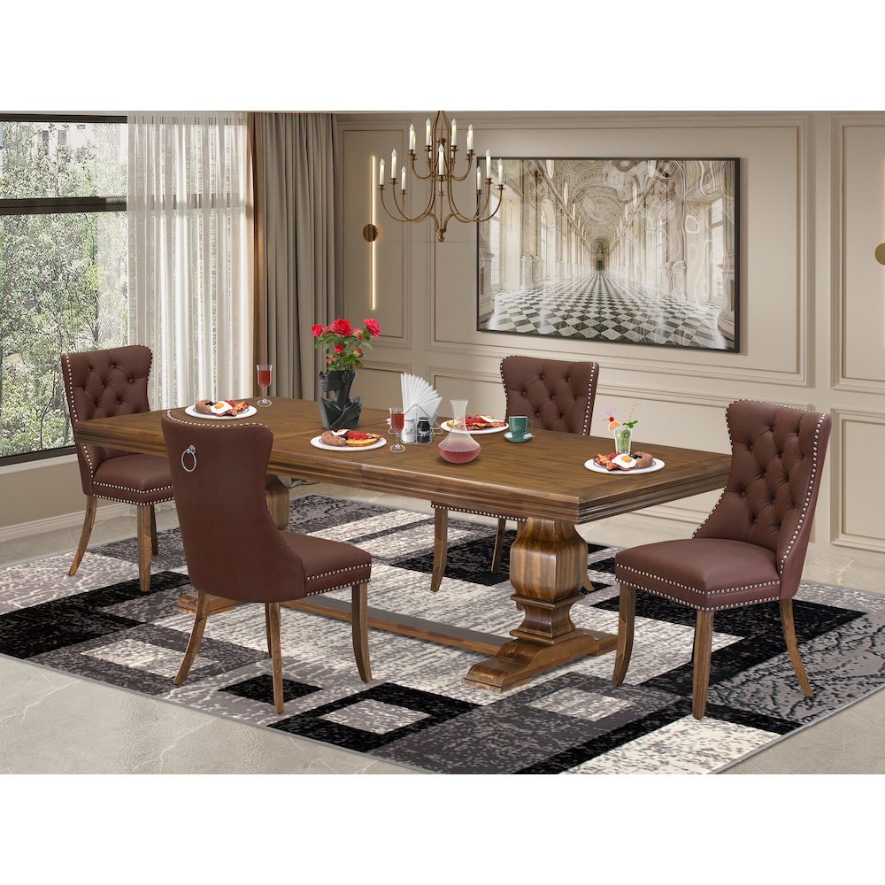 5 Pieces Modern Dining Set a Rectangle Kitchen Table and 4 Dining Chairs