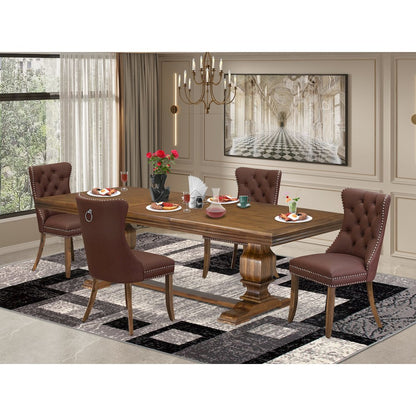 5 Pieces Modern Dining Set a Rectangle Kitchen Table and 4 Dining Chairs