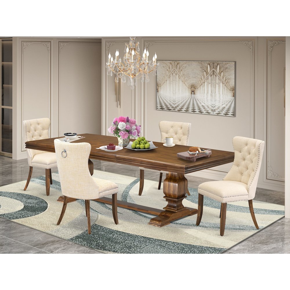 5 Pieces Modern Dining Set a Rectangle Kitchen Table and 4 Dining Chairs