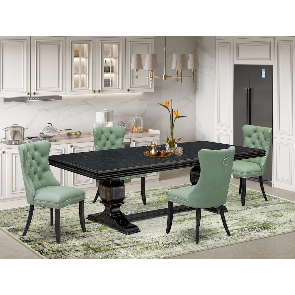 5 Pieces Modern Dining Set a Rectangle Kitchen Table and 4 Dining Chairs