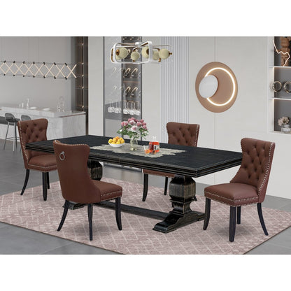 5 piece mid century kitchen set a wooden table and 4 dining chairs
