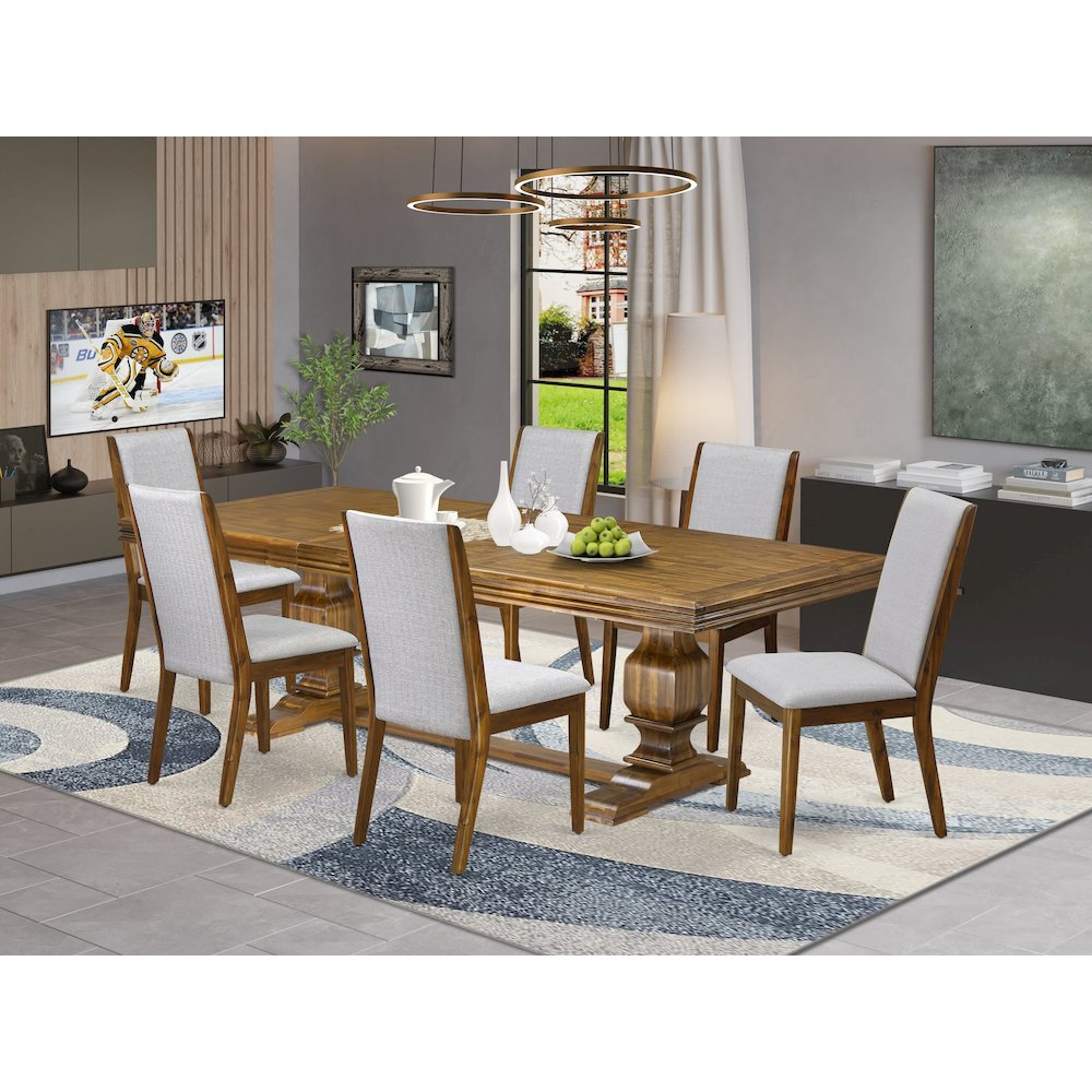 7 Pieces Dining Room set a Rectangular Kitchen Table and 6 Dining Chairs