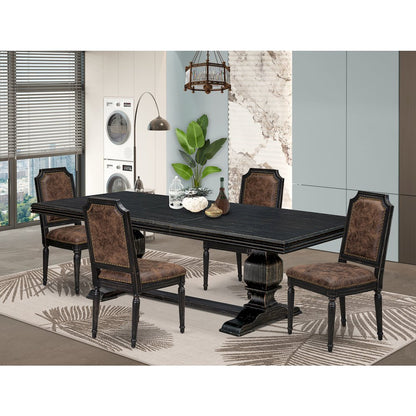 5 piece Kitchen Table Set consists of a Modern Dining Table and 4 Dining Chairs