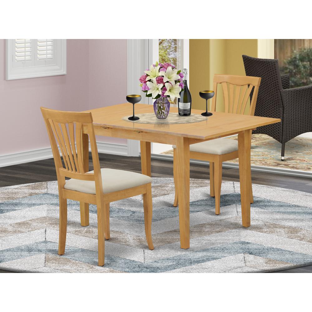 NOAV3-OAK-C 3 PcSmall Kitchen Table set - Kitchen Table and 2 Dining Chairs