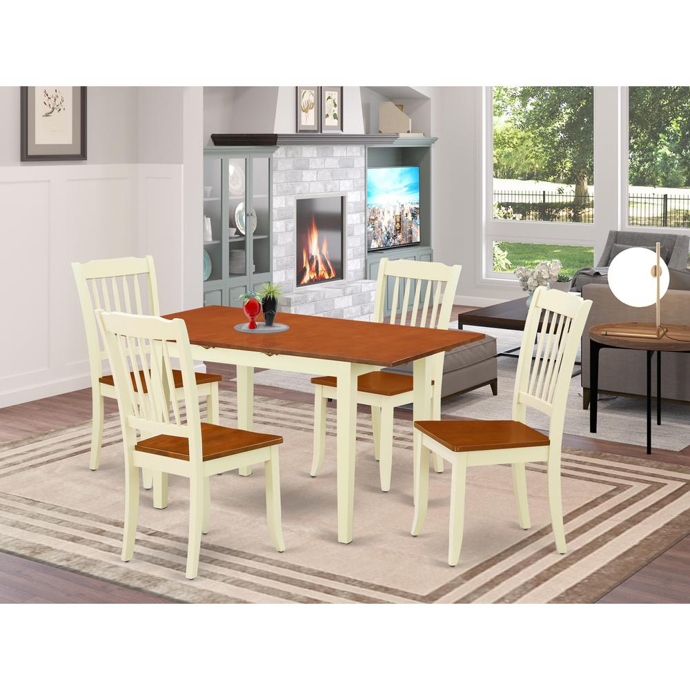 Dining Room Set Buttermilk & Cherry, NODA5-BMK-W