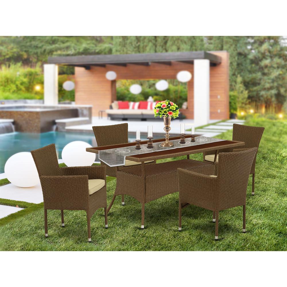 Wicker Patio Set Brown, OSBK5-02A