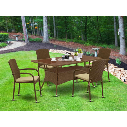 Wicker Patio Set Brown, OSJU5-02A