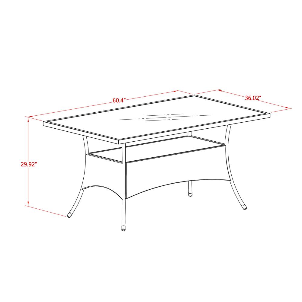 Wicker Patio Table Brown, OSLTG02