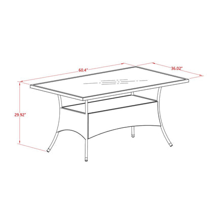 Wicker Patio Table Brown, OSLTG02