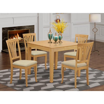OXAV5-OAK-C 5 Pc Kitchen Table set - Kitchen dinette Table and 4 Dining Chairs