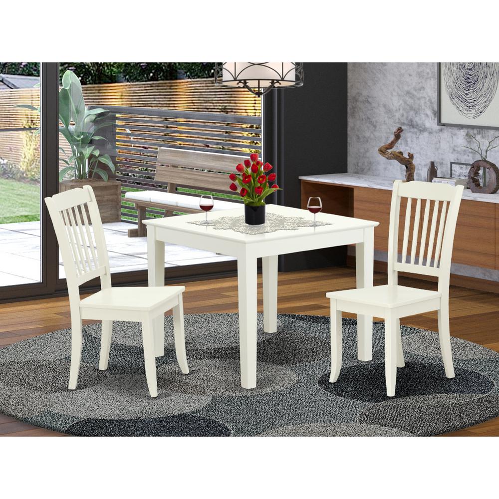Dining Room Set Linen White, OXDA3-LWH-W
