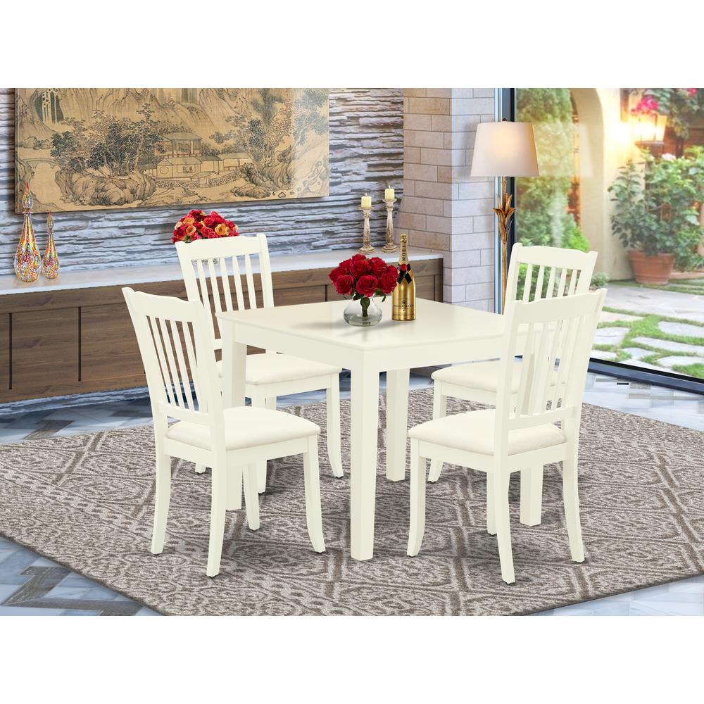 Dining Room Set Linen White, OXDA5-LWH-C