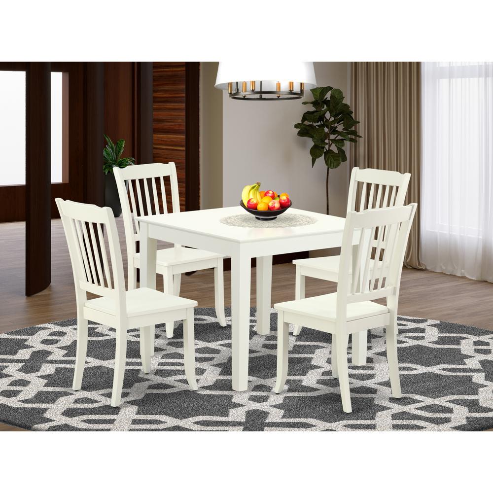 Dining Room Set Linen White, OXDA5-LWH-W