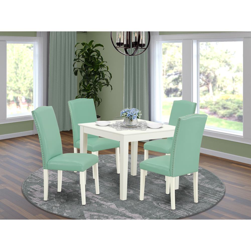 Dining Room Set Linen White, OXEN5-LWH-57