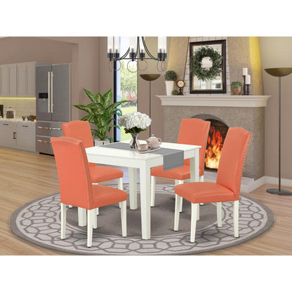 Dining Room Set Linen White, OXEN5-LWH-78