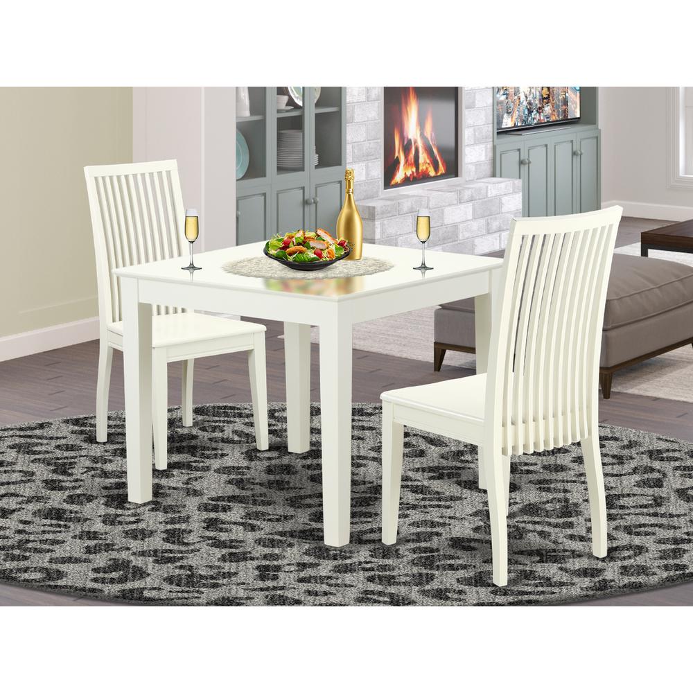 Dining Room Set Linen White, OXIP3-LWH-W