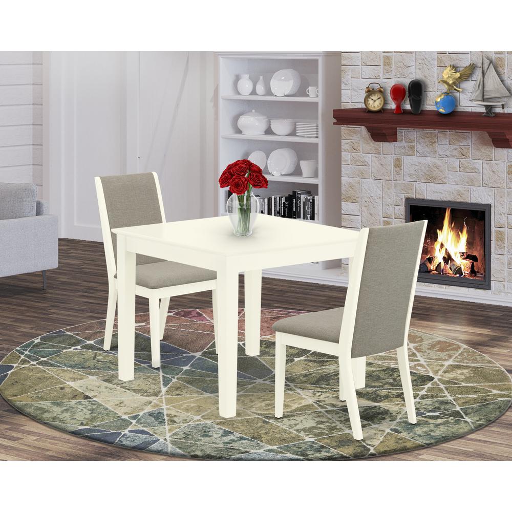 Dining Room Set Linen White, OXLA3-LWH-06