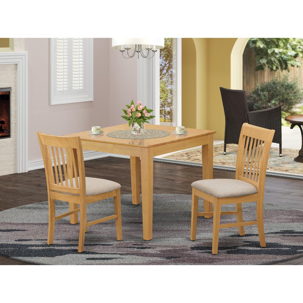 OXNO3-OAK-C 3 Pc Dining room set - Table and 2 dinette Chairs
