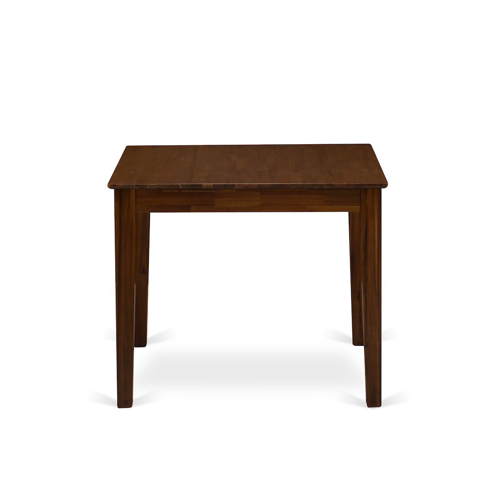 5 Pc Dining Set Includes a Square Table and 4 Parson Chairs, Antique Walnut