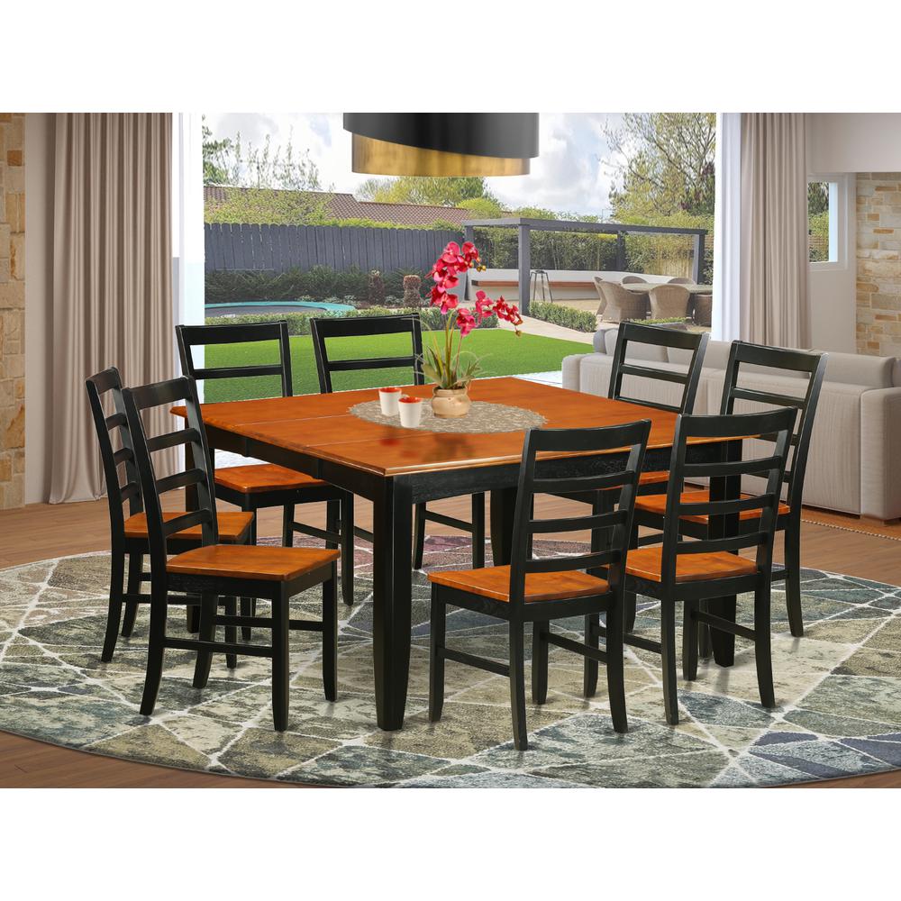 Dining Room Set Black & Cherry, PARF9-BCH-W