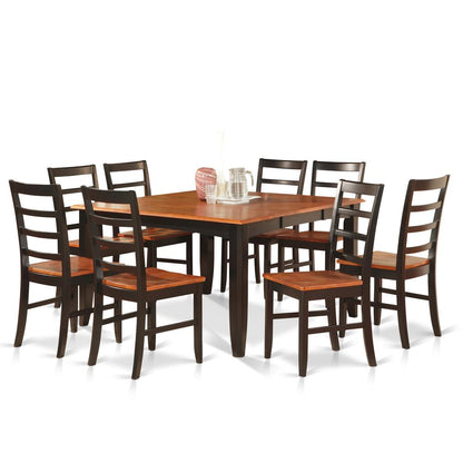 9  Pc  Dining  room  set  for  8-Square  Table  with  Leaf  and  8  Dining  Chairs