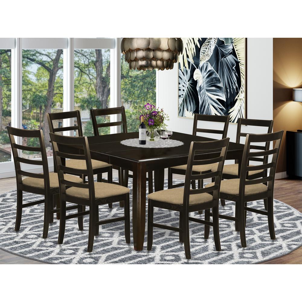 PARF9-CAP-C 9 Pc Dining room set-Square 54" Gathering Table and 8 Stools
