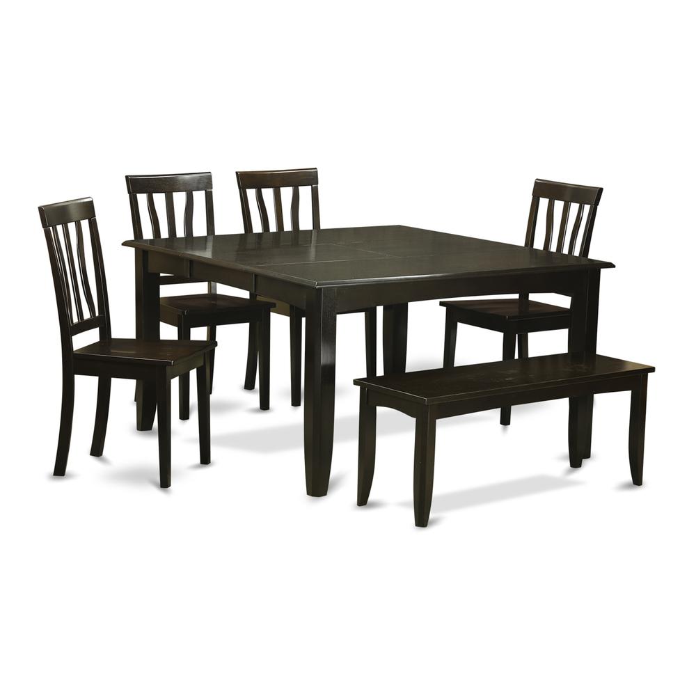 6  Pc  Dining  room  set  with  bench-Table  with  Leaf  and  4  Dining  Chairs  Plus  Bench.