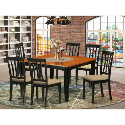 PFAN7-BCH-C 7 Pc Dining room set-Dining Table and 6 Wooden Dining Chairs