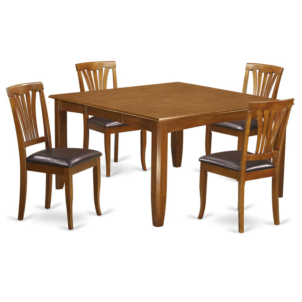 5  Pc  Dining  room  set-Square  Table  with  Leaf  and  4  Dining  Chairs