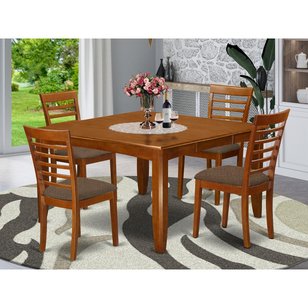 PFML5-SBR-C 5 PC Dining set-Table and 4 Dining Chairs.