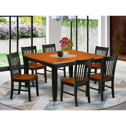 Dining Room Set Black & Cherry, PFNO7-BCH-W